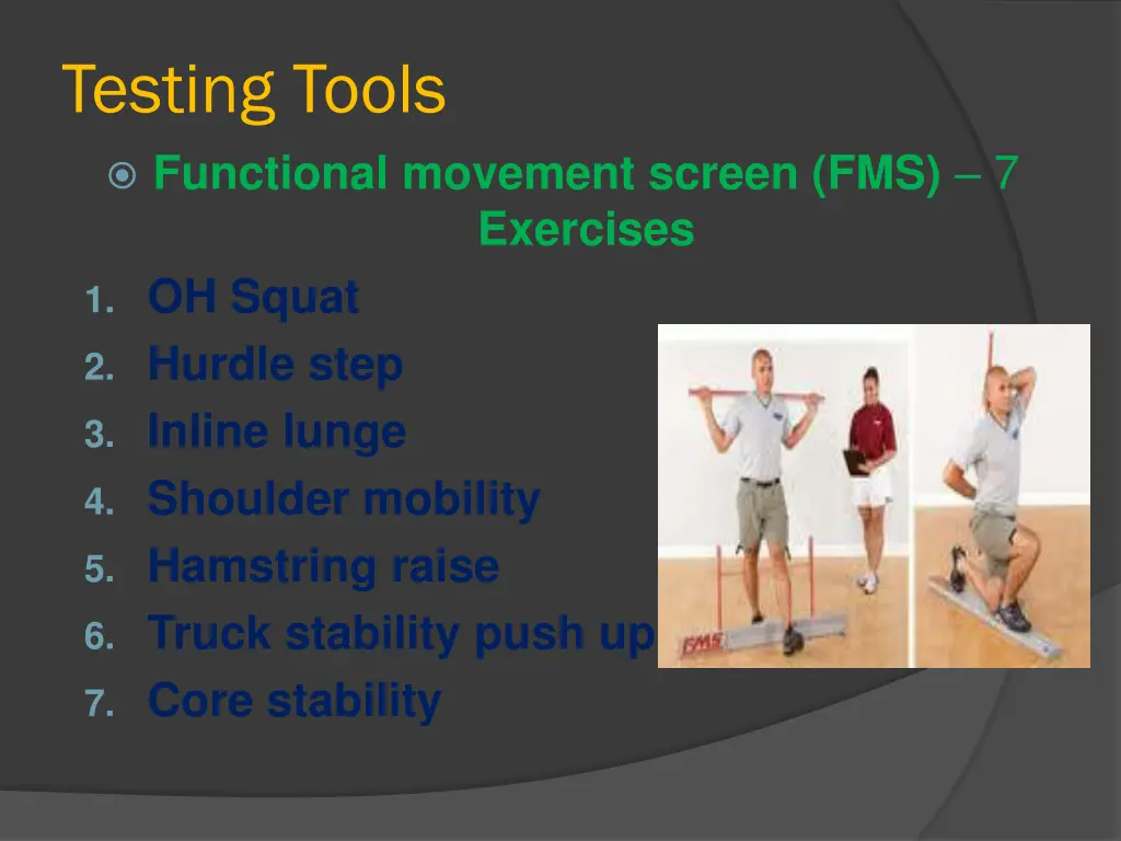 testing tools functional movement screen