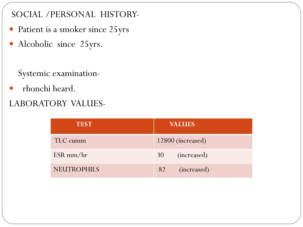 social personal history patient is a smoker since