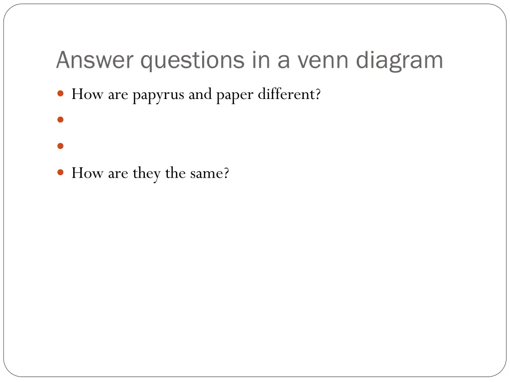 answer questions in a venn diagram