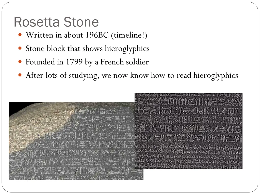 rosetta stone written in about 196bc timeline