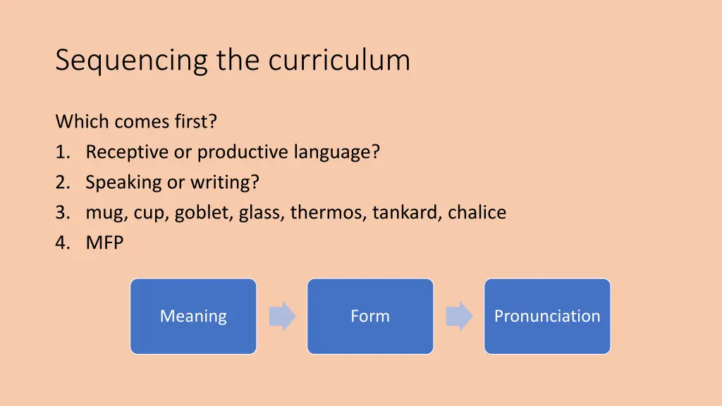 sequencing the curriculum