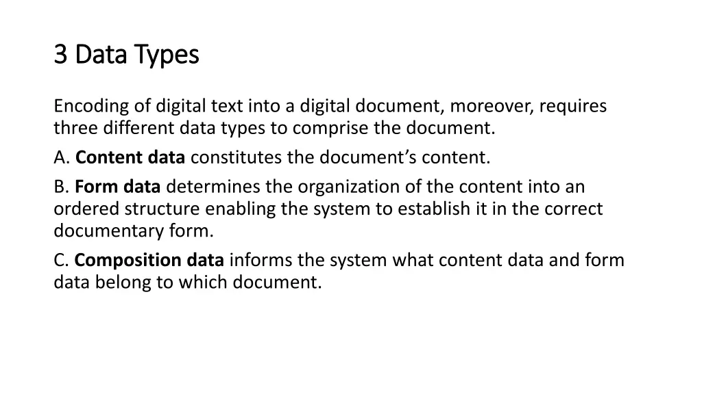 3 data types 3 data types