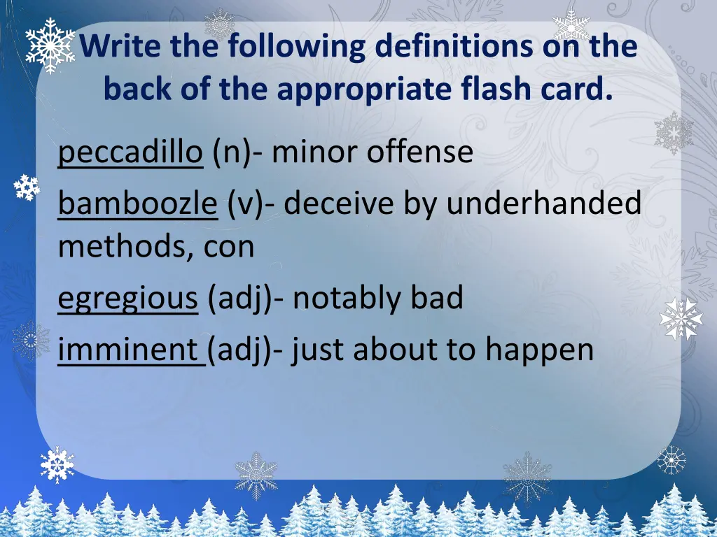 write the following definitions on the back 2