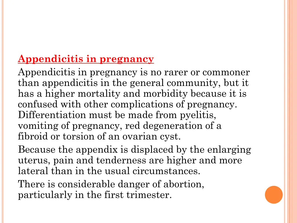 appendicitis in pregnancy appendicitis