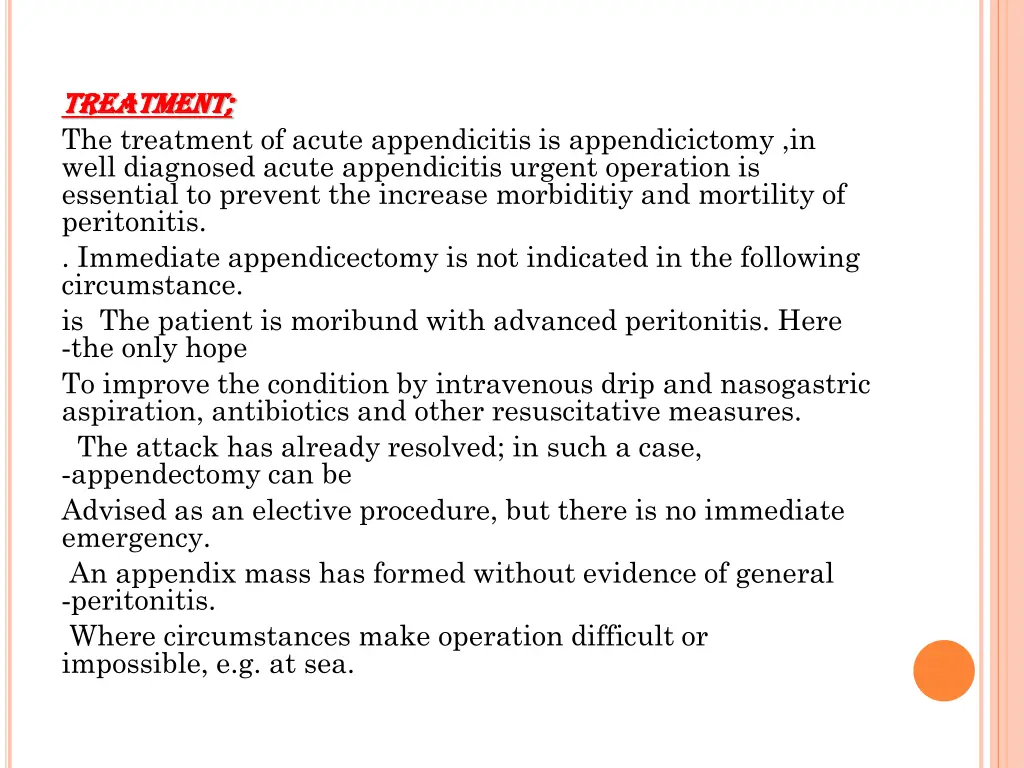 treatment treatment the treatment of acute