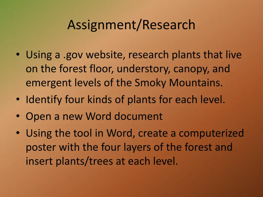 assignment research