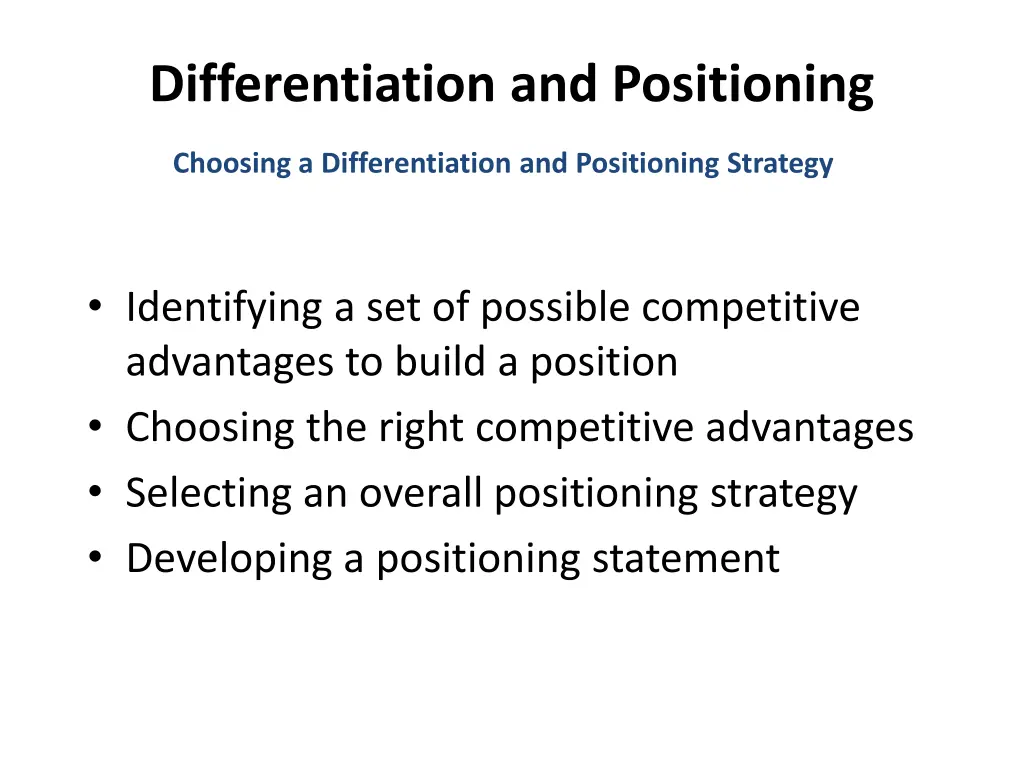 differentiation and positioning 1