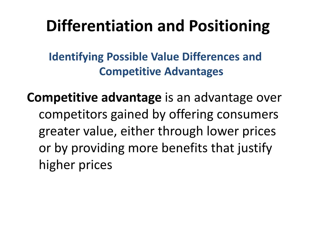 differentiation and positioning 2