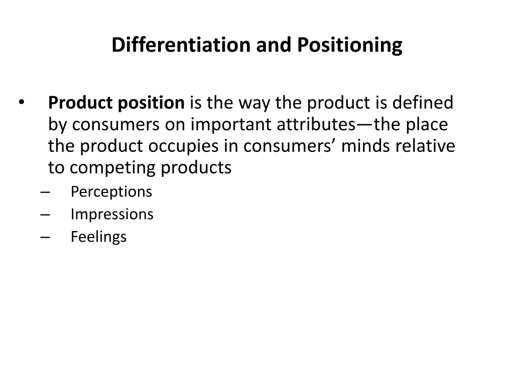 differentiation and positioning