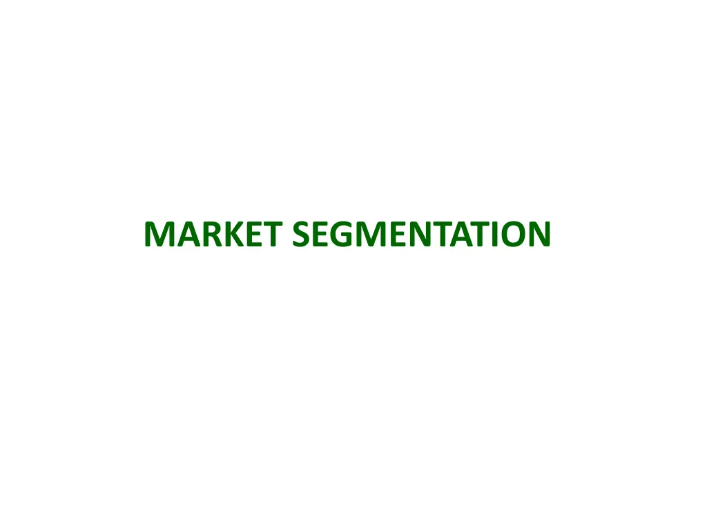 market segmentation 1