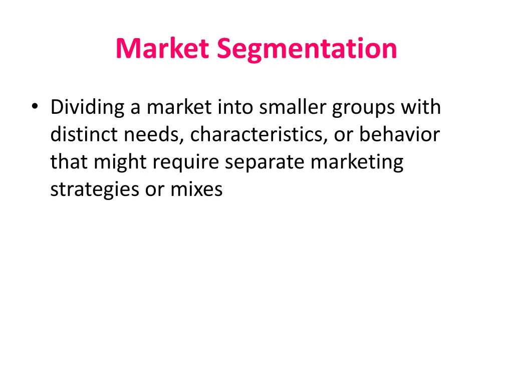 market segmentation