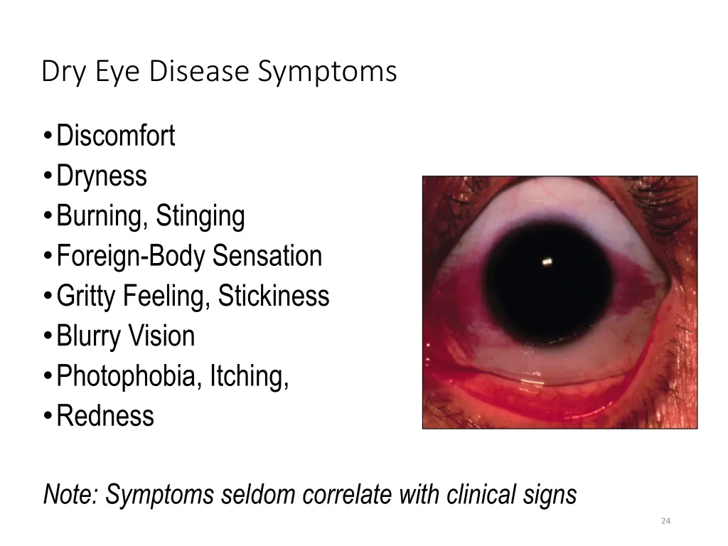 dry eye disease symptoms