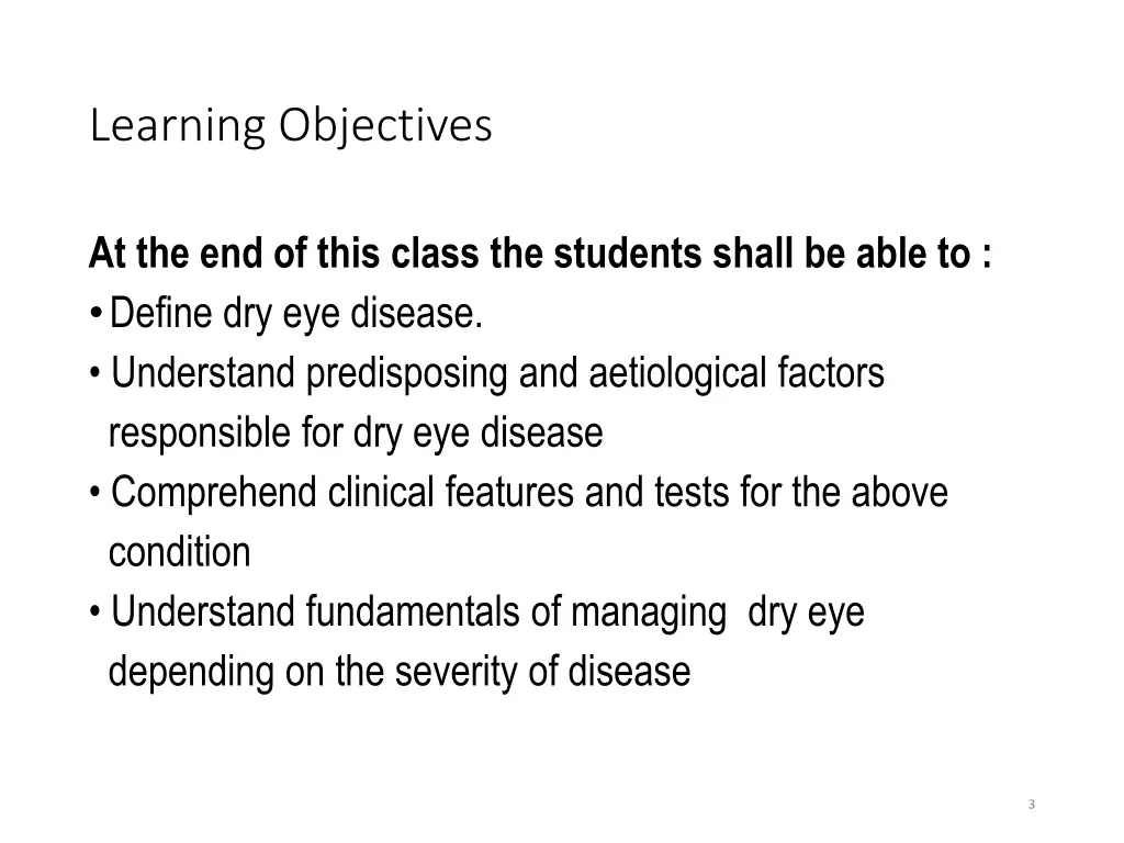 learning objectives