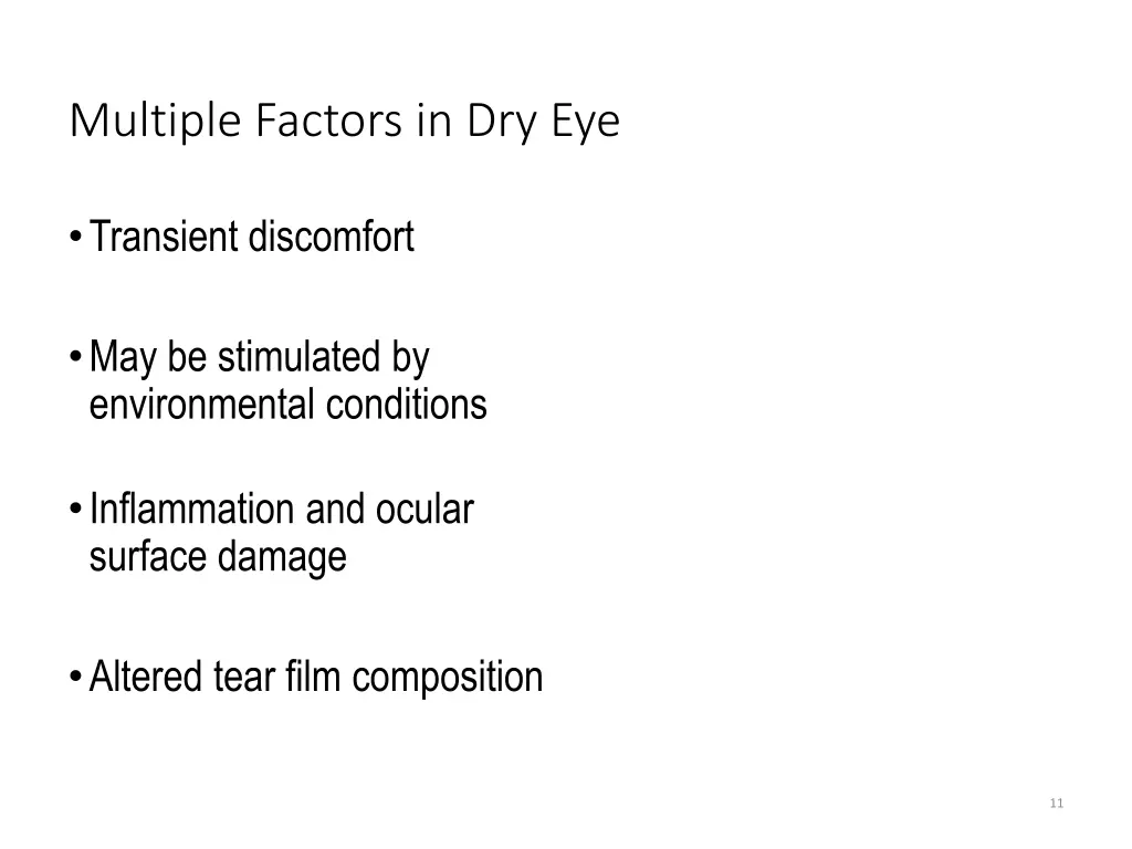 multiple factors in dry eye