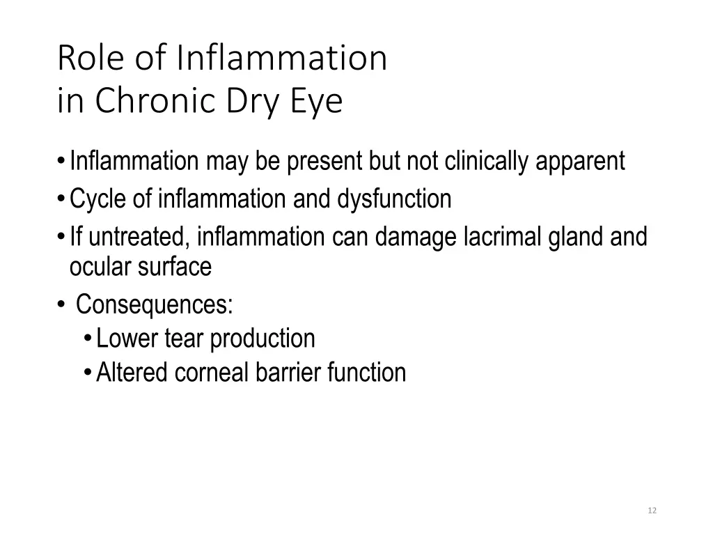 role of inflammation in chronic dry eye