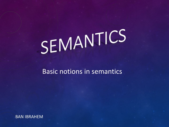 basic notions in semantics