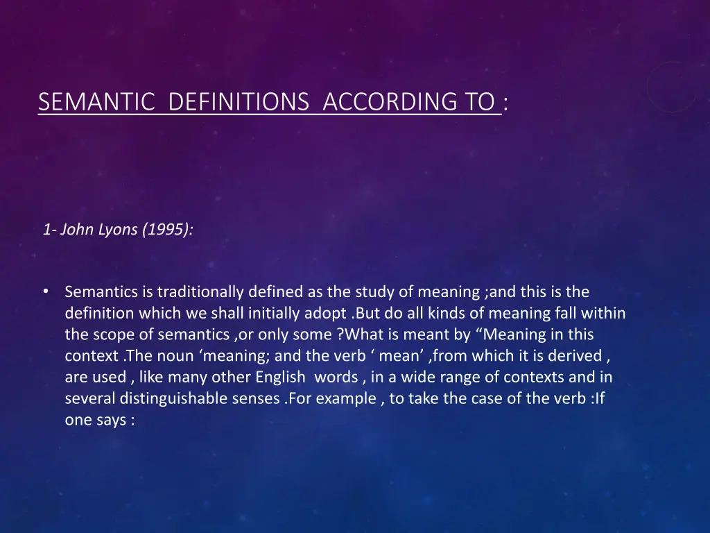 semantic definitions according to