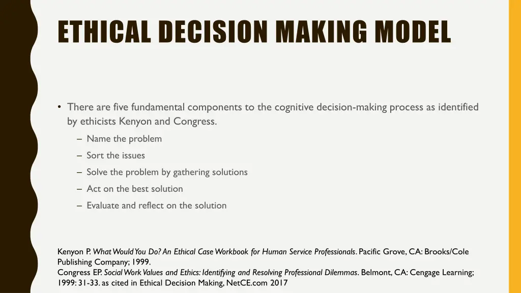 ethical decision making model