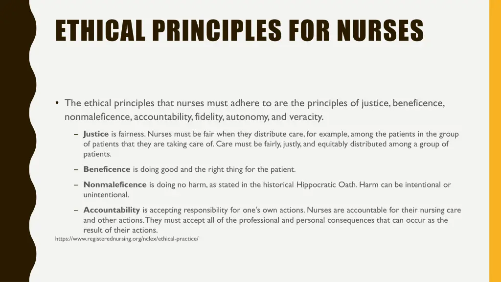 ethical principles for nurses