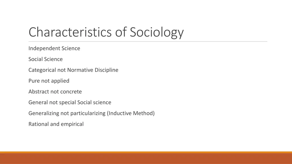 characteristics of sociology