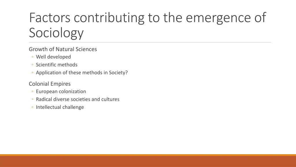 factors contributing to the emergence of sociology 1