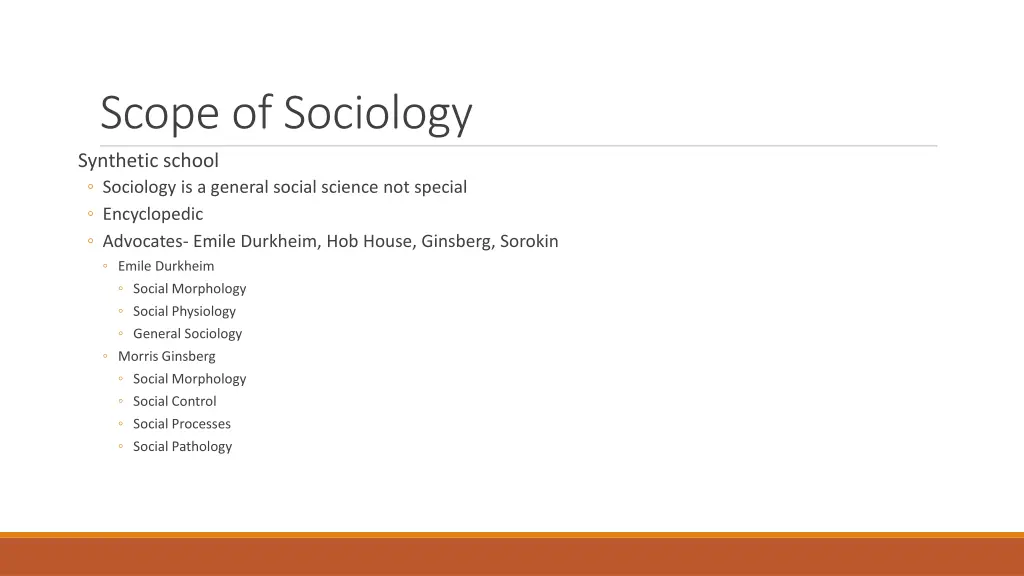 scope of sociology synthetic school sociology