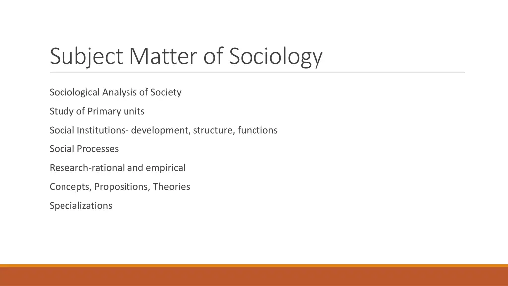 subject matter of sociology