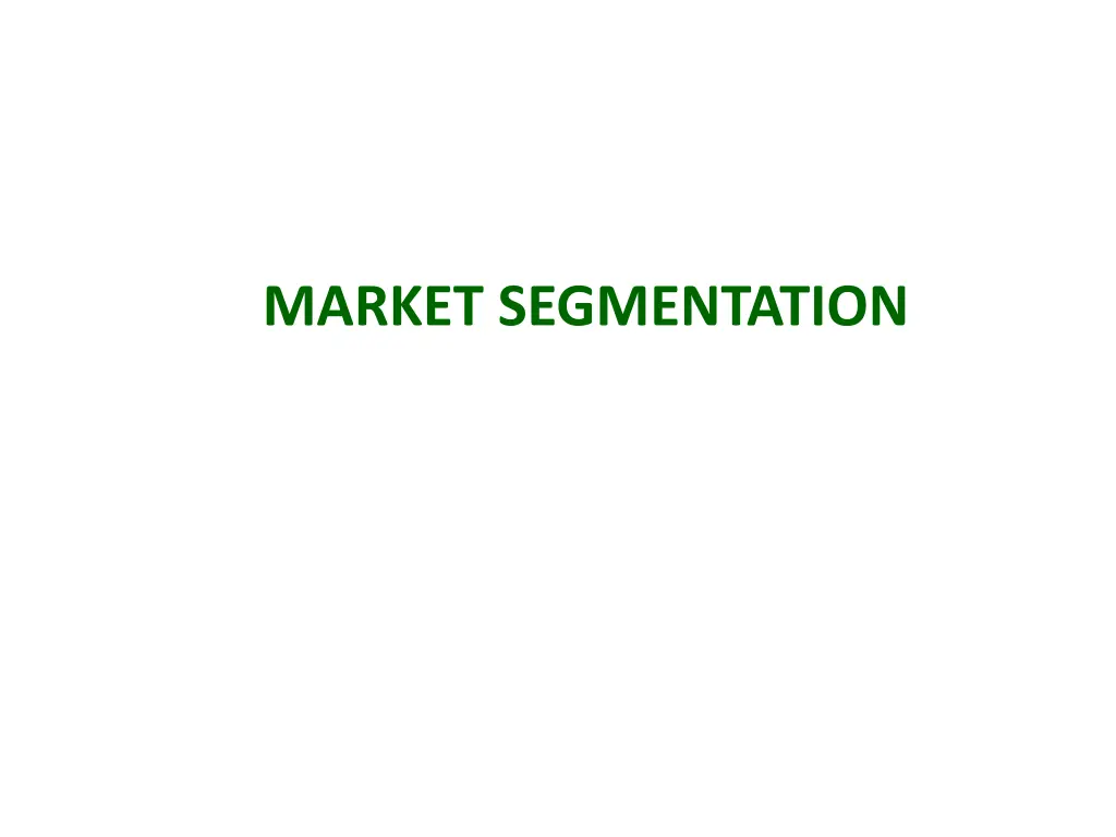 market segmentation 1