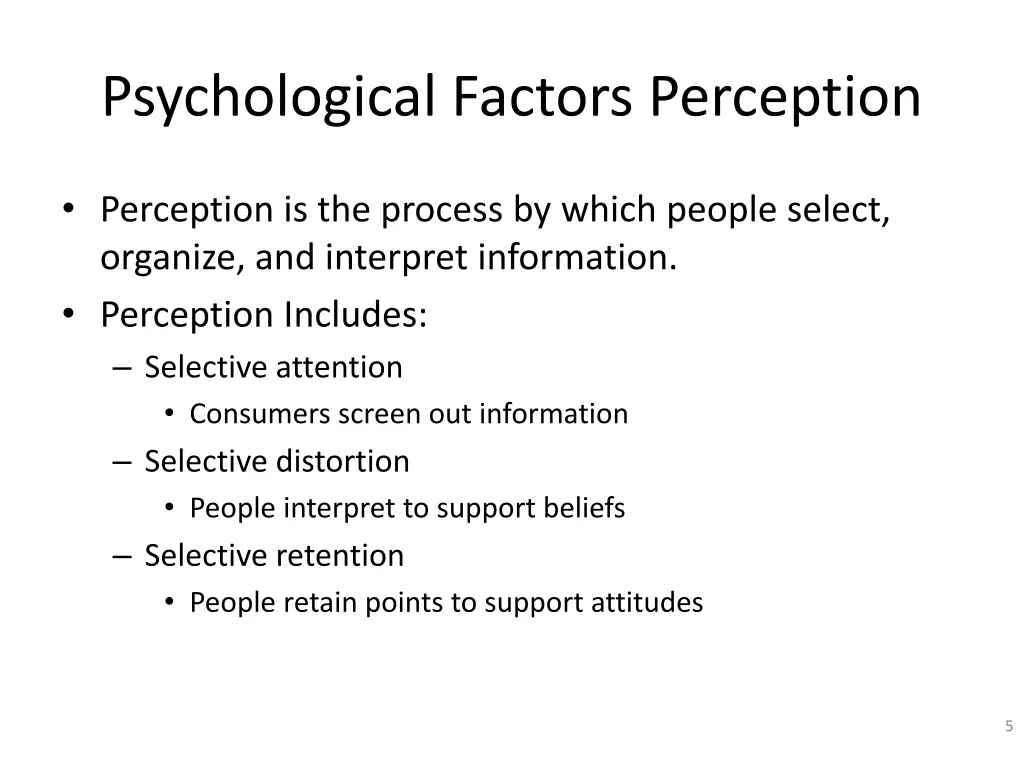 psychological factors perception