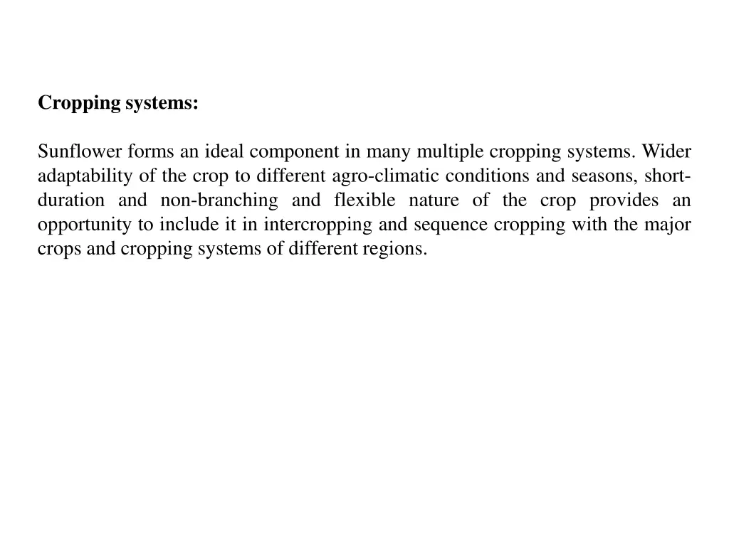 cropping systems