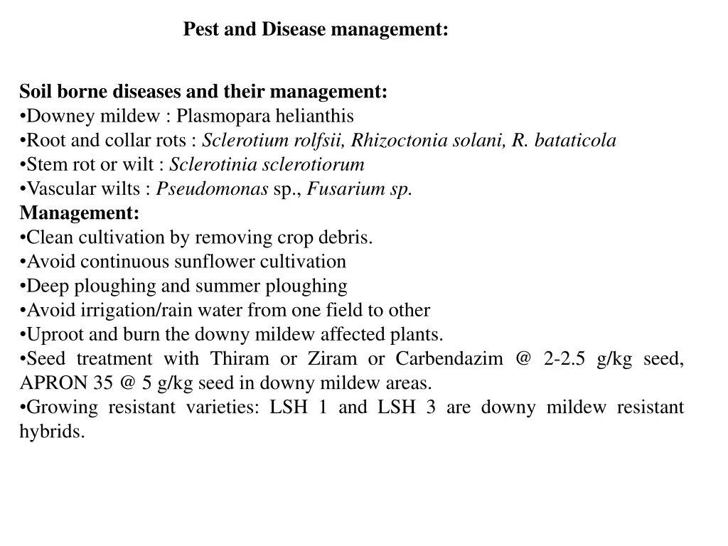 pest and disease management