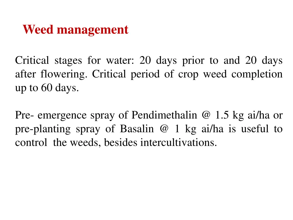 weed management