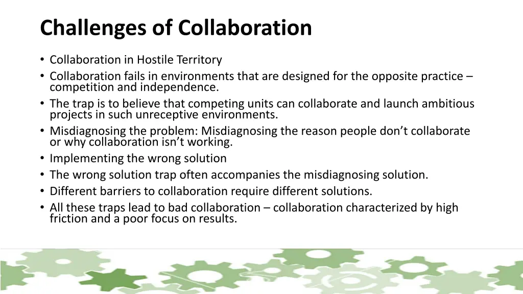 challenges of collaboration