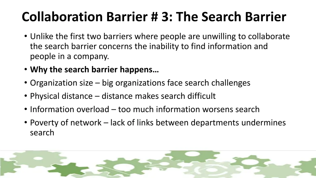 collaboration barrier 3 the search barrier