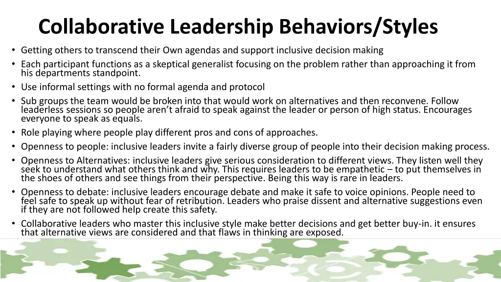 collaborative leadership behaviors styles getting