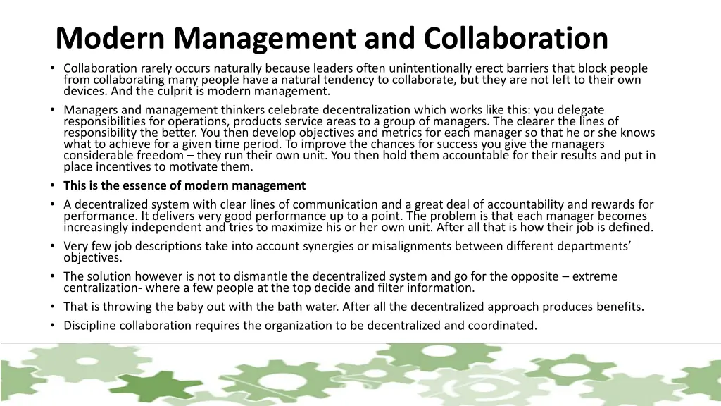 modern management and collaboration collaboration