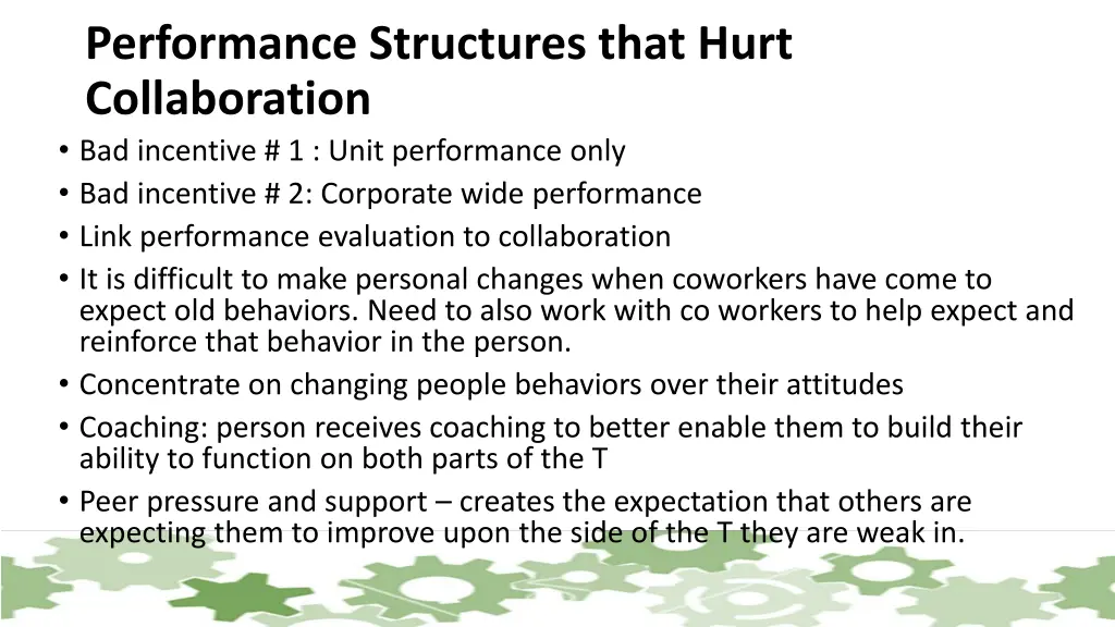 performance structures that hurt collaboration