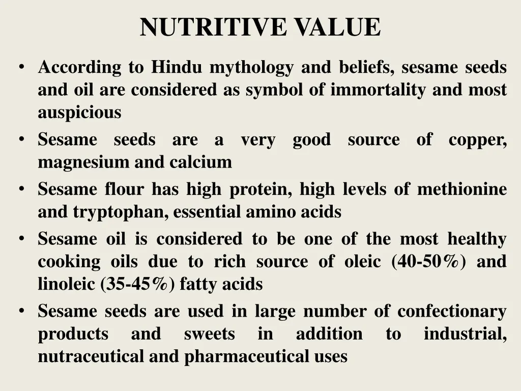 nutritive value