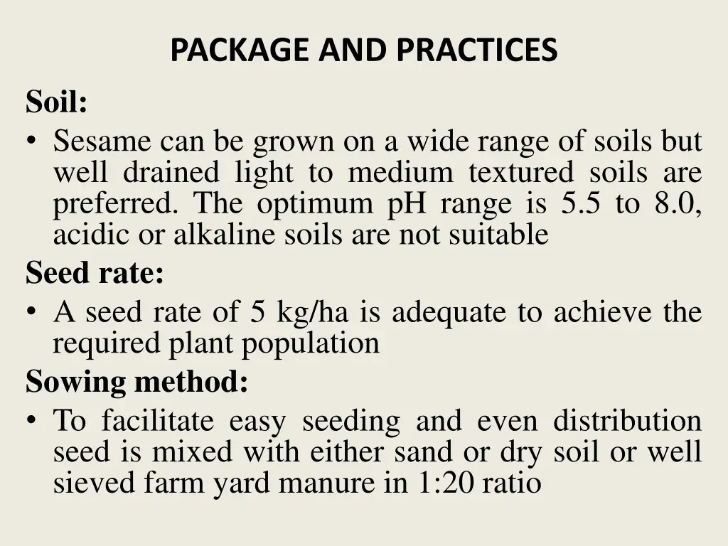 package and practices