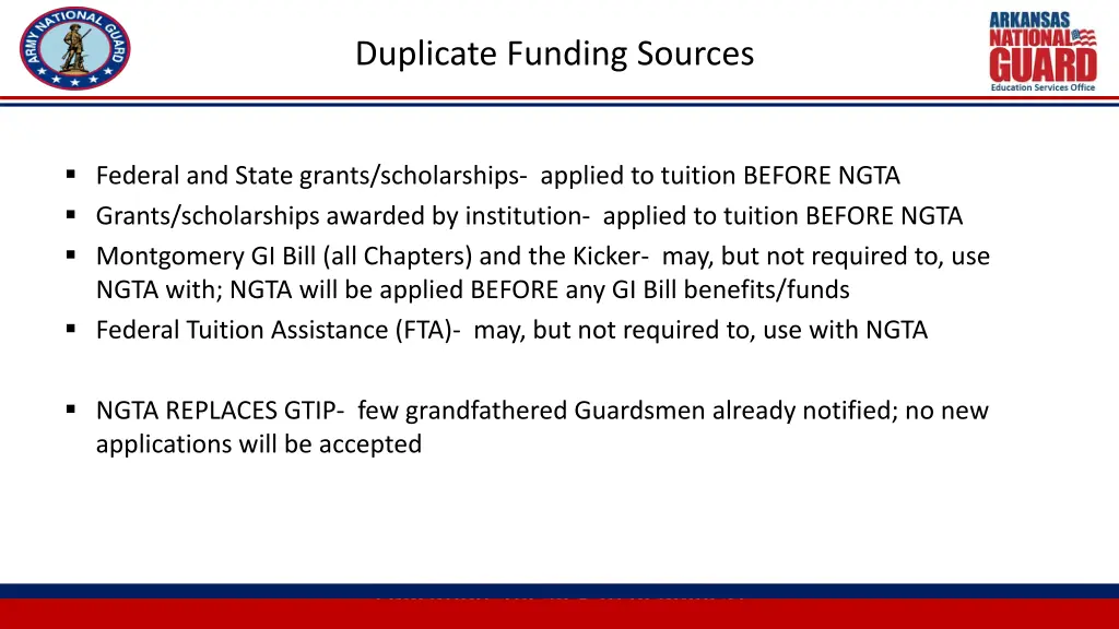 duplicate funding sources