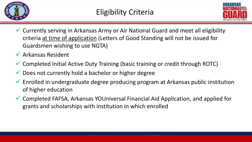 eligibility criteria