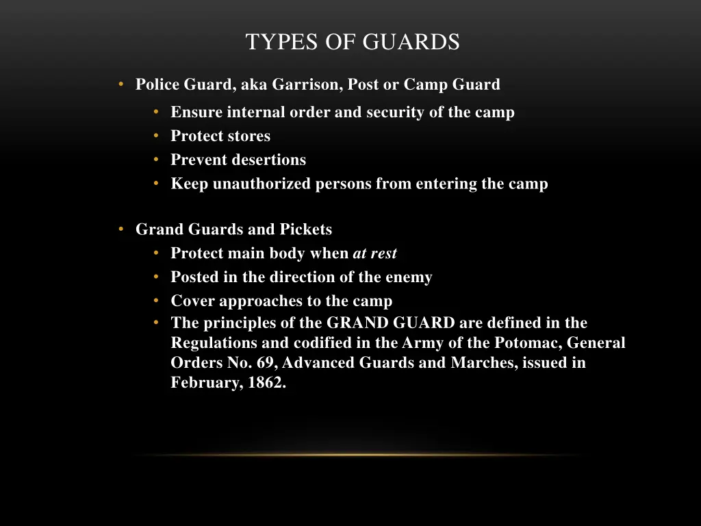 types of guards