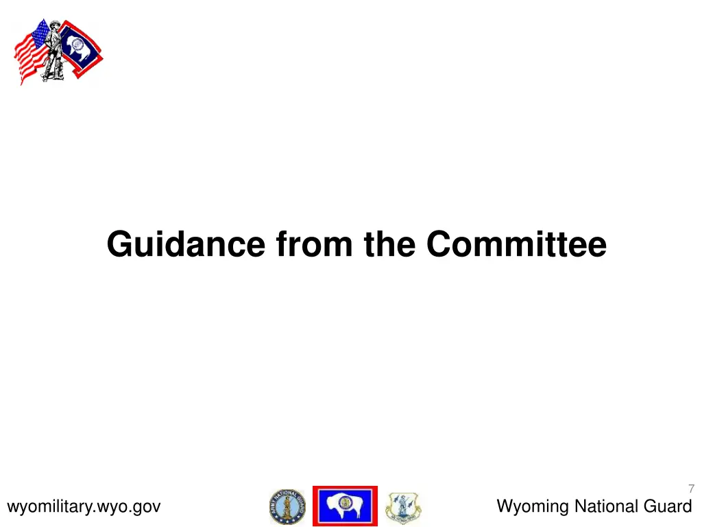 guidance from the committee