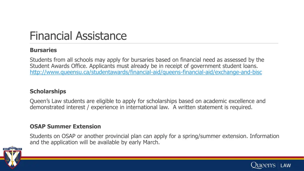 financial assistance