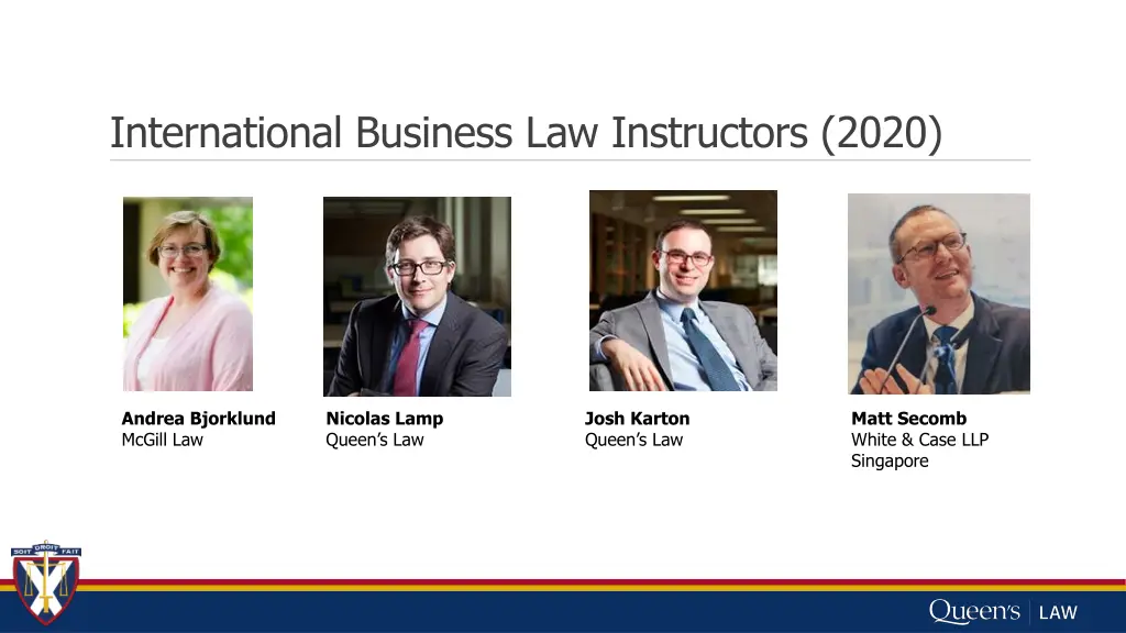 international business law instructors 2020