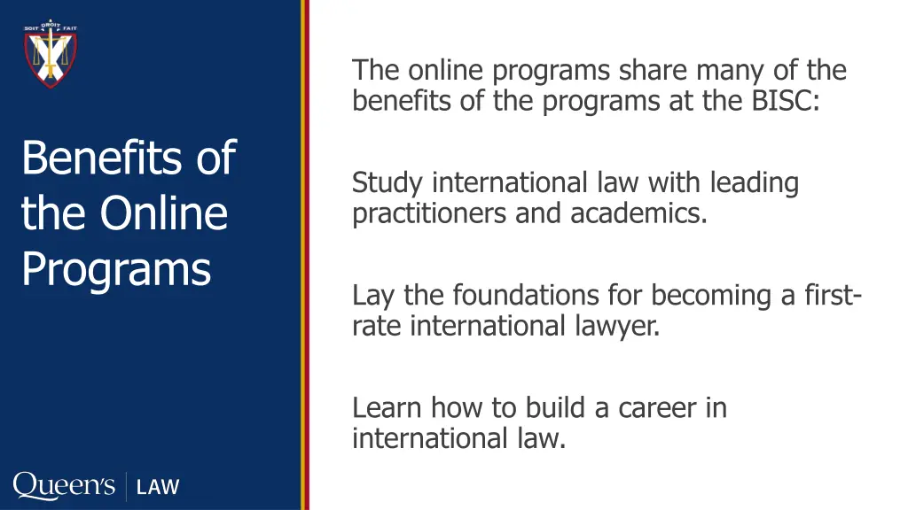 the online programs share many of the benefits