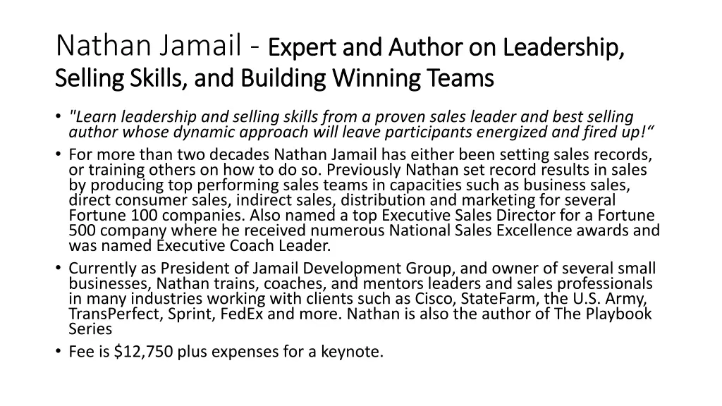 nathan jamail expert and author on leadership