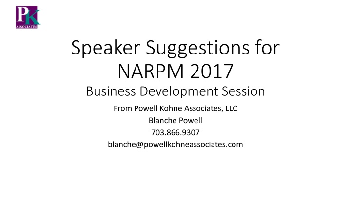 speaker suggestions for narpm 2017 business