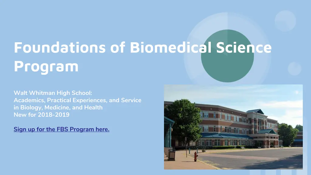 foundations of biomedical science program