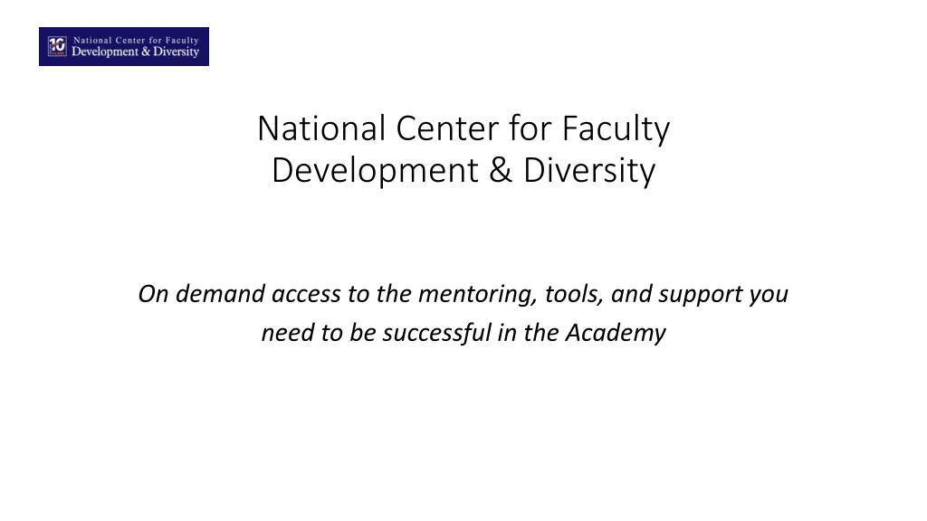 national center for faculty development diversity